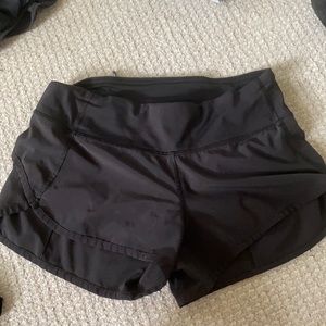 Size 2 , speed ups lululemon black shorts